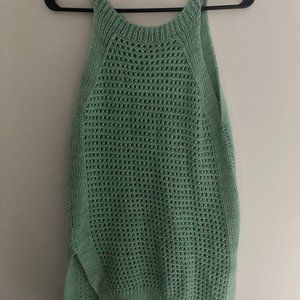 Handknit linen/wool blend beach coverup /tunic